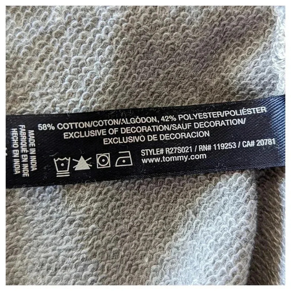 TOMMY HILFIGER Cropped Hoodie Size M - Picture 7 of 7